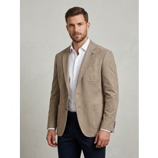Centilmen Slim Fit Süet Dikiş Detaylı Mono Yaka Spor Blazer Ceket 41505