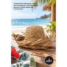 Yenilig 5 Adet Doğal Hasır Hawaii Şapkası – Tropikal Parti Aksesuarı, Plaj ve Havuz Kullanımı, Yazın Güneşten Koruma, Unisex Straw Hat