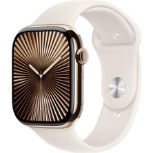 Apple Watch Series 10 Gps + Cellular 42MM Altın Sarısı Titanyum Kasa + Yıldız Işığı Spor Kordon - M/l - Outlet