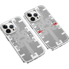 Bin1çeşit iPhone 13 Pro Max Kılıf Mekanik Bumper Kapak - Gümüş