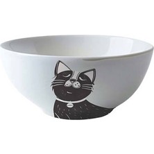 Skygo Revify Seramik Kedi Mama ve Su Kabı Siyah Beyaz 550 ml