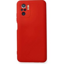 Bin1çeşit Redmi Note 10 Kılıf Nano Içi Kadife Silikon - Kırmızı
