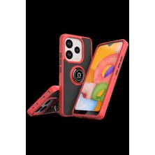 Bin1çeşit Redmi Note 14 4g Montreal Yüzüklü Silikon Kapak - Kırmızı