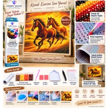 Hobby Mood Koşan Atlar 5d Diamond Painting - Elmas Mozaik Tablo Boyama Hobi Seti Kiti - 40X50 cm