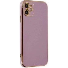 Bin1çeşit iPhone 12 Kılıf Volet Silikon - Mor