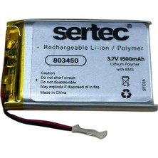 Bin1çeşit Sertec 803450 3.7V 1500MAH Li-Polymer Pil (DEVRELI/1.5A)