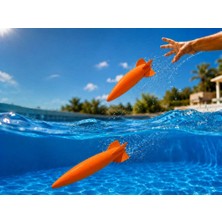 Bin1çeşit 3D Baskı Su Roketi Torpido Oyuncağı - Havuz Dalış Oyuncağı-Turuncu