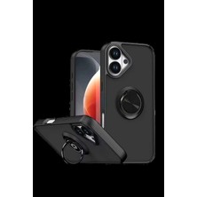 Bin1çeşit iPhone 17 Montreal Yüzüklü Silikon Kapak - Siyah