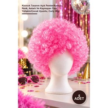 Yenilig 5 Adet Afro Bonus Peruk – Kıvırcık Tasarım Açık Pembe/kırmızı Renk, Astarlı ve Kaymayan Yapı, Yetişkin/çocuk Uyumlu, Curly Wig
