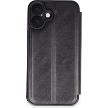 Bin1çeşit iPhone 16 Plus Kılıf Flip Cover - Siyah