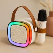 Bin1çeşit Nostalji Mini Radyo Karaoke Hoparlör - Bluetooth Mikrofonlu USB Şarjlı