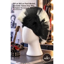 Yenilig 3 Adet Mohican Mohawk Punk Peruk – 70'ler 80'ler Parti Modeli, Sentetik Takma Saç Wig, Yetişkin ve Çocuk, Model 5