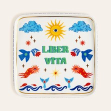 Shekou Renkli Porselen Dekoratif Tepsi 27.5X27.5X2 cm