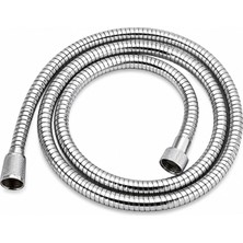 Sık Örgülü Duş Spirali 150 Cm. Kenetli Banyo Duş Hortumu, Poşetli Ambalaj 54001, Krom Renk