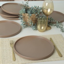 Mat Toprak Taupe Stackable Servis Tabağı 27 cm 6 Adet 977