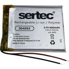 Bin1çeşit Sertec 304053 3.7V 600 Mah Li-Polymer Pil (DEVRELI/1.5A)
