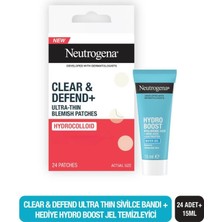 Clear & Defend Ultra Thin Blemish Patch 24’lü &  Neutrogena Hydro Boost Jel Temizleyici 15 ML