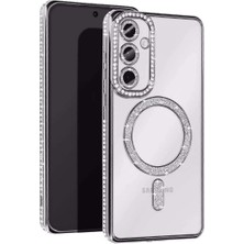 Bin1çeşit Galaxy A56 Joke Simli Magneticsafe Kılıf - Gümüş