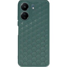 Bin1çeşit Redmi 13C Kılıf Petek Silikon Kapak - Koyu Yeşil
