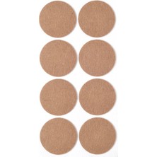 Kahverengi 8 Adet Yapışkanlı Sandalye, Masa, Koltuk Altı Parke Koruma Keçesi, Yuvarlak, 5,5 cm