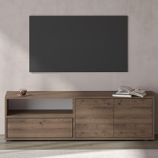 Pao Kapaklı Minimal Tv Sehpası – 136 cm Antik Ceviz