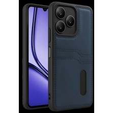 Bin1çeşit Realme Note 50 4g Kılıf Sara Kartvizitli Deri Kılıf - Lacivert