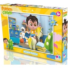 100 Parçalı Trt Eymen Ile Çimen Çocuk Puzzle Kız ve Erkek Çocuk 5 Yaş Üzeri 48X34 cm Karton EC714