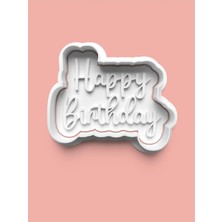 Aktastore Happy Birthday Kurabiye Kalıbı ve Şeker Hamuru Kalıbı