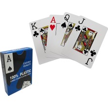 Mavi Pvc Plastik Su Geçirmez Jumbo Blackjack Iskambil Oyun Kağıdı CIN443MV