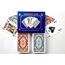 Angora Kem Plastik Iskambil Oyun Kağıdı Çift Deste Biriç Oyun Kağıdı 52 - Plastic Playing Cards