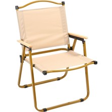 Mallart® Katlanır Kamp Sandalyesi, Ahşap Kolçaklı Taşınabilir Bahçe ve Balkon Sandalyesi, Güçlendirilmiş Metal Iskeletli Dayanıklı Piknik ve Açık Hava Sandalyesi