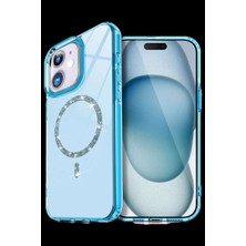 Bin1çeşit iPhone 12 Live Diamond Magsafe Kapak - Mavi