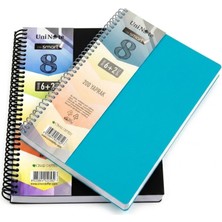 Uninote I'm Smart Spiralli 6+2 Ayraçlı 400 Sayfa Defter 8 Bölmeli 200 Yaprak 6 Bölüm Kareli 2 Bölüm Çizgili Sert Kapak Akıllı Tasarım (Karışık Renklerde)
