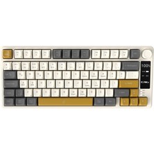 Flux Air Kablosuz 3 Modlu LCD Ekran - Chromatic Rgb Modlu - Ses & Rgb Kontrolcüsü - Ultra Tepkime & Konfor 78 Tuş Membran Gaming & Ofis Klavyesi (2.4g + Bt1 + Bt2 + Type-C)