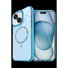 Bin1çeşit iPhone 15 Plus Live Diamond Magsafe Kapak - Mavi