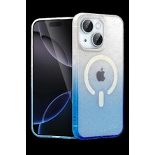 Bin1çeşit iPhone 15 Plus Pummel Shiny Magsafe Kapak - Mavi