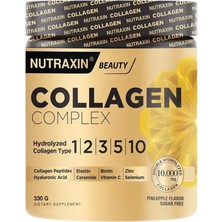 Collagen Complex Powder | 5 Tip Kolajen (Tip I, Iı, Iıı, V, X) | Hyalüronik Asit, Elastin, C Vitamini, Biotin | Şeker ve Gluten Içermez | 330 G