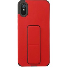 Bin1çeşit Redmi 9A Kılıf Mega Standlı Silikon - Kırmızı