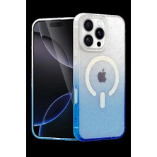Bin1çeşit iPhone 16 Pro Pummel Shiny Magsafe Kapak - Mavi