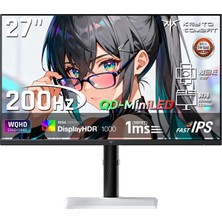 Ktc M27T6S 27" 1ms 200Hz 2k Qhd HDR1000 Qd-Mini LED IPS Gaming Monitör