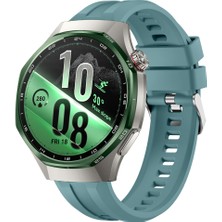 Sneezy Huawei Watch Gt7 Pro 46MM Ile Uyumlu Spor Silikon Metal Tokalı Soft Saat Kordonu