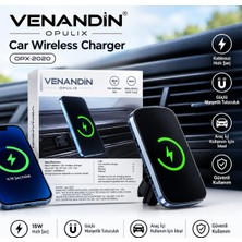 Esmer Bilişim Venandın Opulıx OPX-2020 15W Kablosuz Araç Şarj Cihazı ve Manyetik Telefon Tutucu
