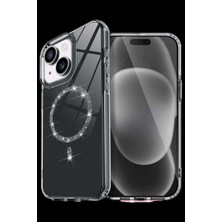 Bin1çeşit iPhone 15 Plus Live Diamond Magsafe Kapak - Siyah