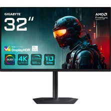 MO32U 32" OLED Gaming Monitor, 4K UHD (3840x2160),165Hz, 0.03MS Gtg, Mat Ekran, HDMI 2.1, Displayhdr True Black 400, Kvm & Usb-C, Dahili Hoparlör