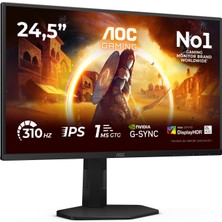25G4SXU 24,5" 310 Hz 0,3 Ms Gsync Pivot Yükeklik Ayarlı HDR400 Fast IPS Oyuncu Monitörü