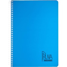 Pruva A4 Pet Spiralli Karton Kapaklı Defter 144 Yaprak - Çizgili - Mavi
