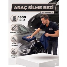 1600 Gsm Çift Taraflı Araç Kurulama Havlusu 70X50 cm - Ultra Emici Mikrofiber Oto Bezi Lacivert