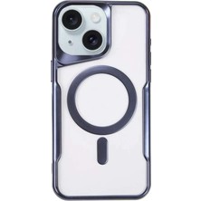 Bin1çeşit iPhone 15 Plus Kılıf Boyi Magsafe Silikon Kapak - Lacivert