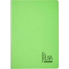 Pruva A4 Pet Spiralli Karton Kapaklı Defter 144 Yaprak - Çizgili - Yeşil