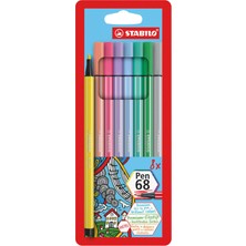 Pen 68 - Keçe Uçlu Boya Kalemi - 8'li Paket - Pastel Renkler